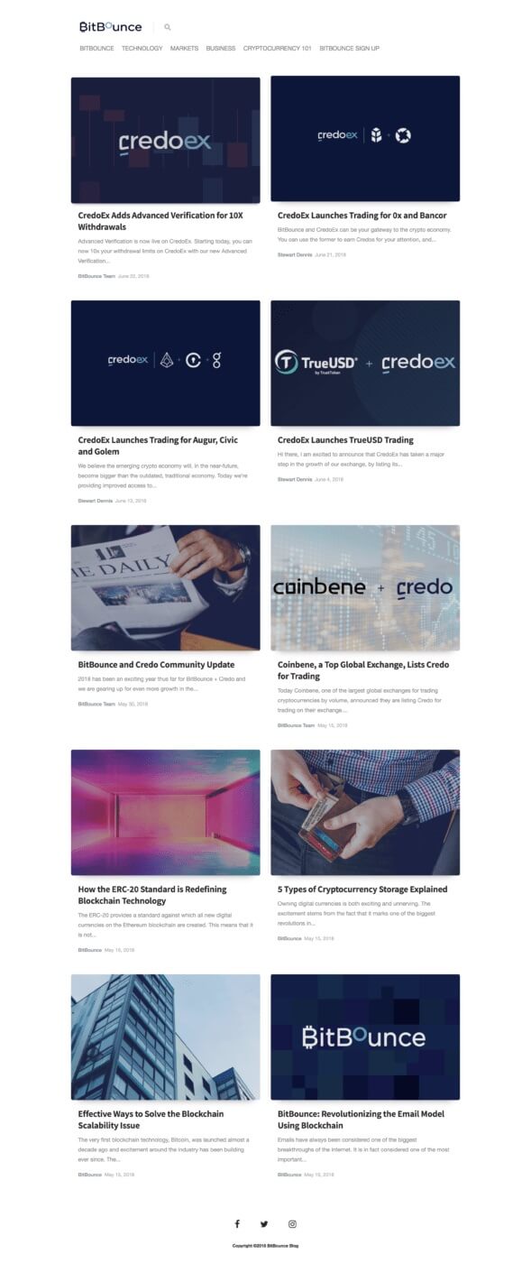 BitBounce Blog design layout